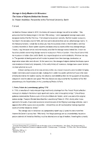 1 Storage in Early Modern Art Museums: the Value of Objects