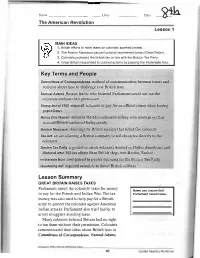 Key Terms and People Lesson Summary