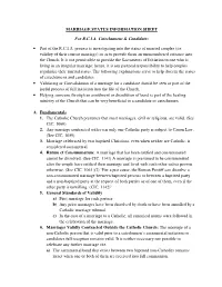 MARRIAGE STATUS INFORMATION SHEET for R.C.I.A. Catechumens & Candidates