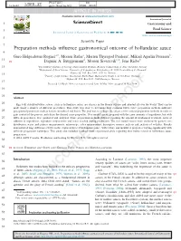 Preparation Methods Influence Gastronomical Outcome Of