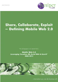 Share, Collaborate, Exploit ~ Defining Mobile Web 2.0