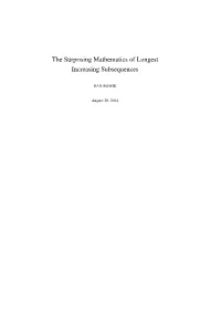 The Surprising Mathematics of Longest Increasing Subsequences