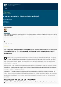 A New Formula in the Battle for Fallujah | the Washington Institute