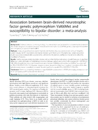 Association Between Brain-Derived Neurotrophic Factor Genetic