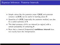Bayesian Inference: Posterior Intervals