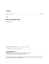 Notes on Contributors, Index