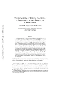 Observability of Turing Machines: a Refinement of the Theory Of