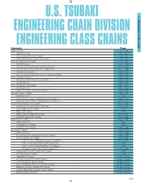 U.S. Tsubaki Engineering Chain Division Engineering Class Chains