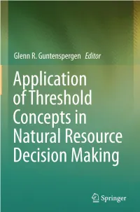 Application of Threshold Concepts in Natural Resource Decision Making Glenn R