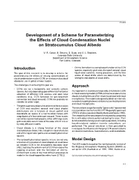 Development of a Scheme for Parameterizing the Effects of Cloud Condensation Nuclei on Stratocumulus Cloud Albedo