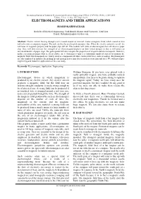Electromagnets and Their Applications