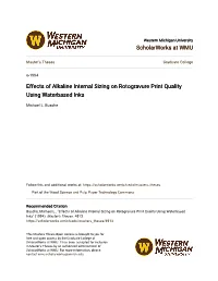 Effects of Alkaline Internal Sizing on Rotogravure Print Quality Using Waterbased Inks