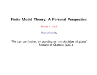 Finite Model Theory: a Personal Perspective