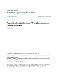 Polycentric Information Commons: a Theory Development and Empirical Investigation