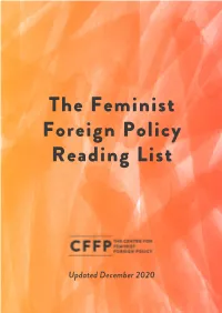 The Feminist Foreign Policy Reading List