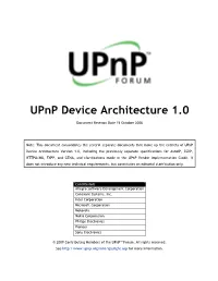 Universal Plug and Play Device Architecture