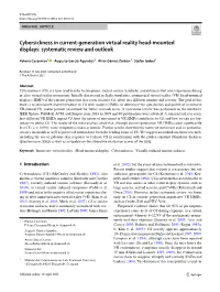 Cybersickness in Current-Generation Virtual Reality Head-Mounted Displays