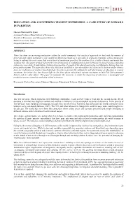 Education and Countering Violent Extremism: a Case Study of Schools in Pakistan