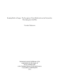 Reading Kafka in Prague: the Reception of Franz Kafka Between the East and the West During the Cold War