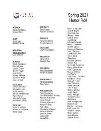 Spring 2021 Honor Roll