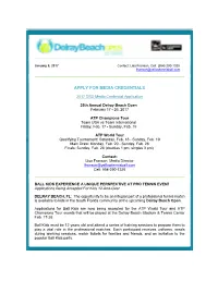 Apply for Media Credentials