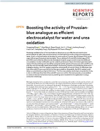 Boosting the Activity of Prussian-Blue Analogue As Efficient Electrocatalyst