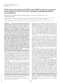 Different Requirements for EDS1 and NDR1 by Disease Resistance Genes Define at Least Two R Gene-Mediated Signaling Pathways in Arabidopsis