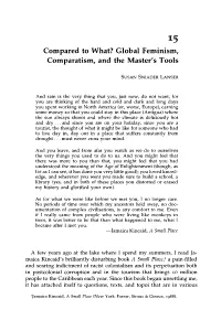 Global Feminism, Comparatism, and the Master's Tools