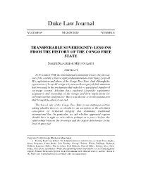 Lessons from the History of the Congo Free State