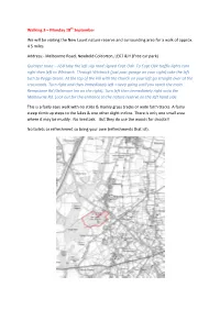 New Lount Nature Reserve and Surrounding Area for a Walk of Approx