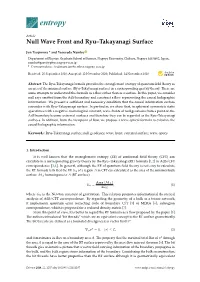 Null Wave Front and Ryu–Takayanagi Surface