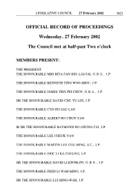 Official Record of Proceedings