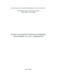 Poverty Alleviation Through Sustainable Development of Local Communities