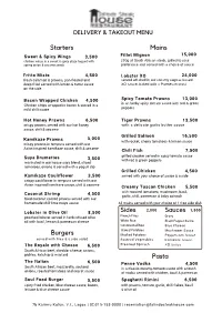 Talindo Delivery Menu
