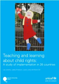 Teaching and Learning About Child Rights: a Study of Implementation in 26 Countries