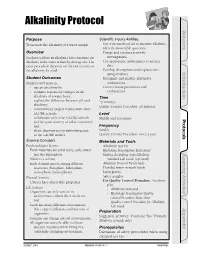 Alkalinity Protocol W Elcome Purpose Scientiﬁc Inquiry Abilities to Measure the Alkalinity of a Water Sample Use a Chemical Test Kit to Measure Alkalinity