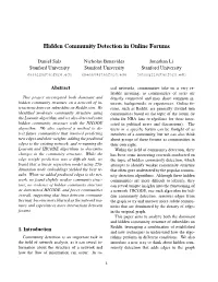Hidden Community Detection in Online Forums