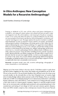 In Vitro Anthropos: New Conception Models for a Recursive Anthropology?