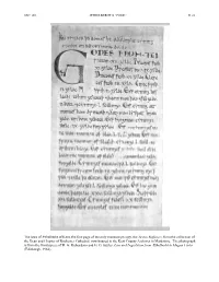 The Laws of Ęthelberht of Kent, the First Page of the Only Manuscript Copy, the Textus Roffensis, from the Collection of the De
