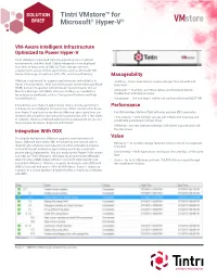 Tintri Vmstore™ for Microsoft® Hyper-V®