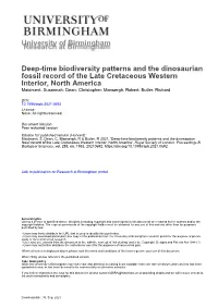 University of Birmingham Deep-Time Biodiversity Patterns and The
