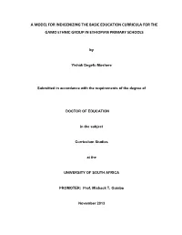 A Model for Indigenizing the Basic Education Curricula for the Gamo Ethnic Group in Ethiopian Primary Schools