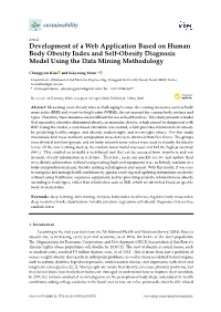 Development of a Web Application Based on Human Body Obesity Index and Self-Obesity Diagnosis Model Using the Data Mining Methodology