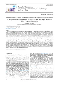 Journal of Geoscie Engineering, Envir Simultaneous Equation Model For