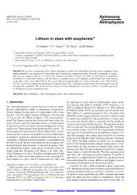 Lithium in Stars with Exoplanets?