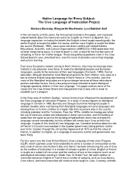 Native Language for Every Subject: the Cree Language of Instruction Project