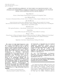 Nemaliales, Rhodophyta) Based on Sequence Analyses of Two Plastid Genes and Postfertilization Development1