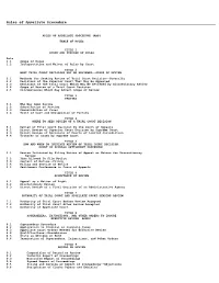 Rules of Appellate Procedure (Rap) Table of Rules