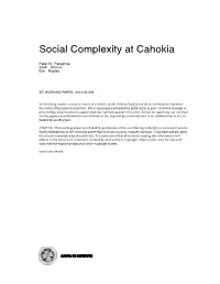 Social Complexity at Cahokia