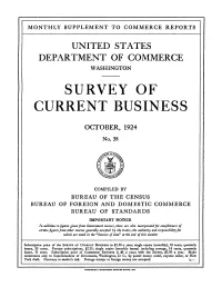 Survey of Current Business October 1924